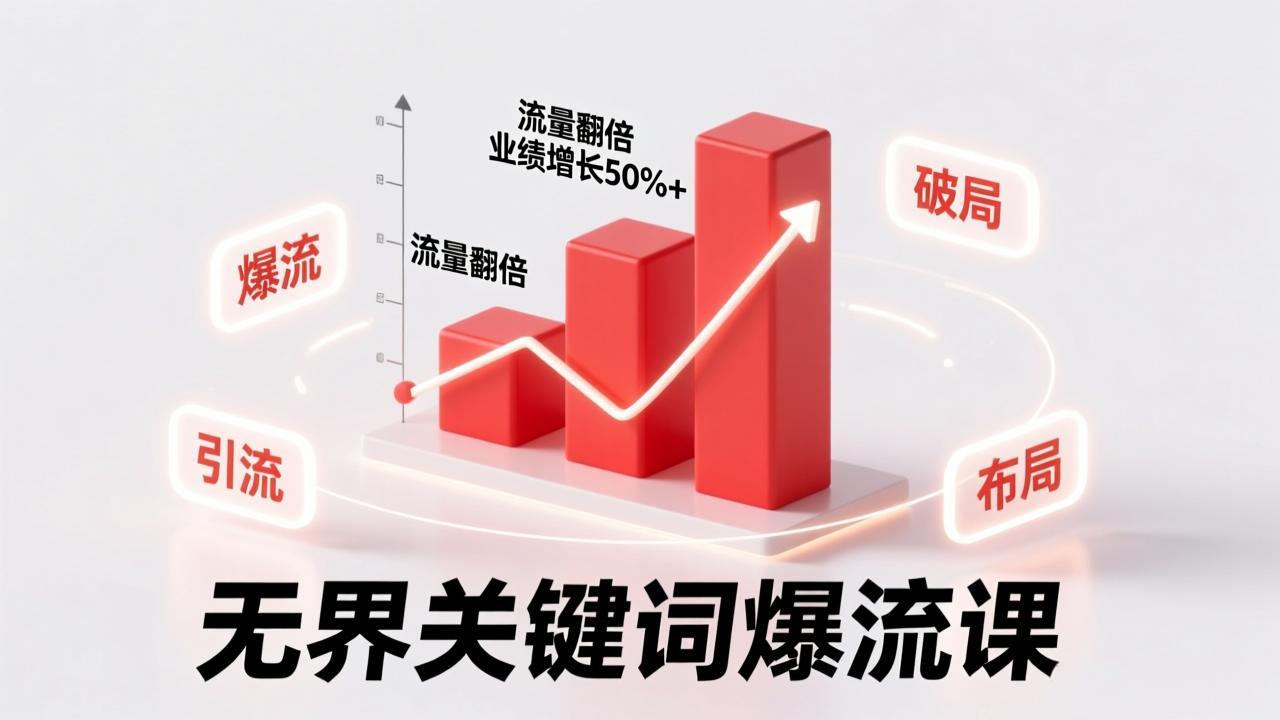 无界关键词爆流课，破局布局逻辑、阶段精准引流，实现流量翻倍，店铺业绩增长50%+。-追逐云网创