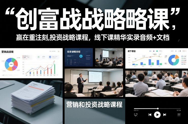 创富战略课，赢在重注时刻，营销和投资战略课程，线下课精华实录音频+文档-追逐云网创