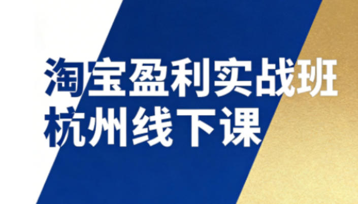 淘宝盈利实战班杭州线下课12月26-28日(音频+字幕),帮你掌握SOP流程+12门核心技术-追逐云网创