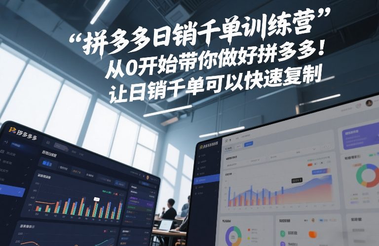 拼多多日销千单训练营，从0开始带你做好拼多多，让日销千单可以快速复制(更新26年1月)-追逐云网创