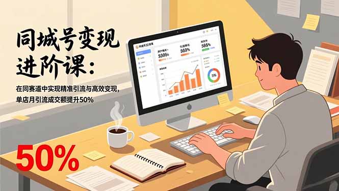 同城号变现进阶课:在同城赛道中实现精准引流与高效变现,单店月引流成交额提升50%-追逐云网创