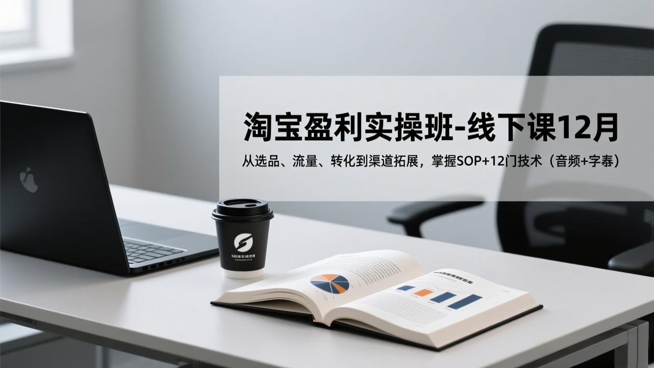 淘宝盈利实操班-线下课12月，从选品、流量、转化到渠道拓展，掌握SOP+12门技术(音频+字幕-追逐云网创