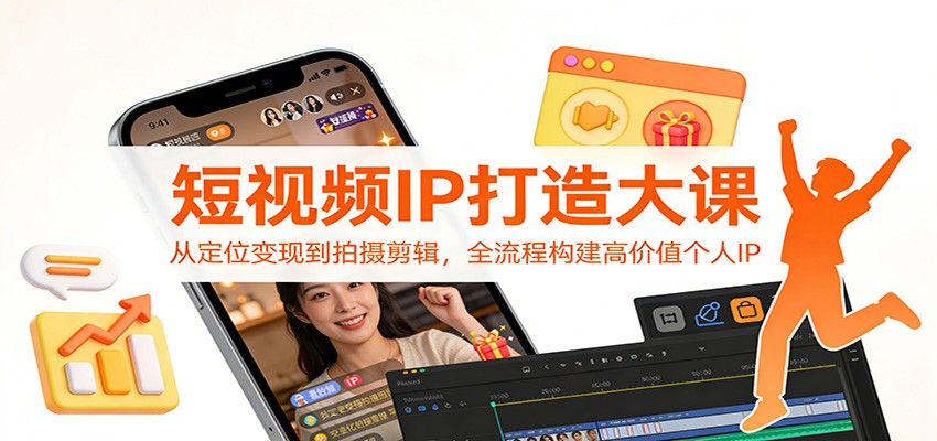 短视频IP打造大课：从定位变现到拍摄剪辑，全流程构建高价值个人IP-追逐云网创