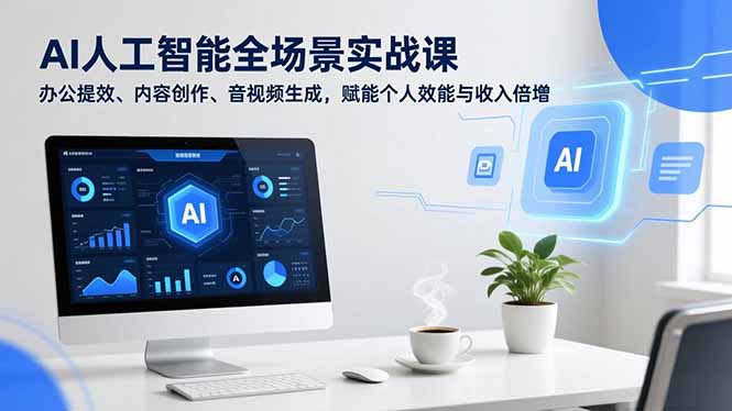 AI人工智能全场景实战课，办公提效、内容创作、音视频生成，赋能个人效能与收入倍增-追逐云网创