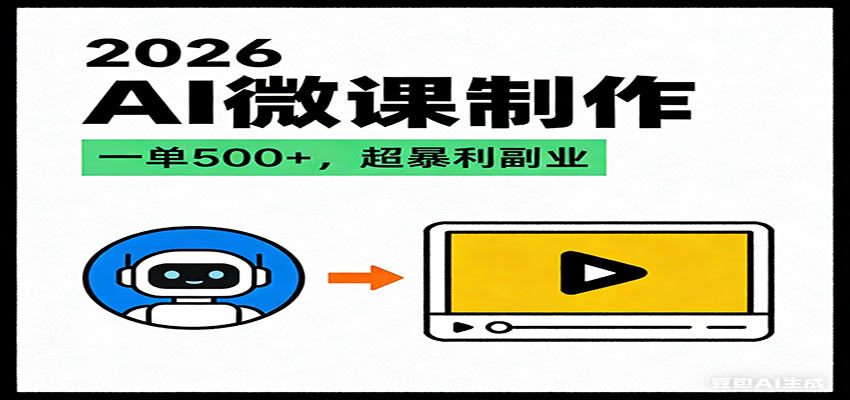 2026AI 风口最稳副业:微课代写制作,一单 500+,人人可做的蓝海项目-追逐云网创