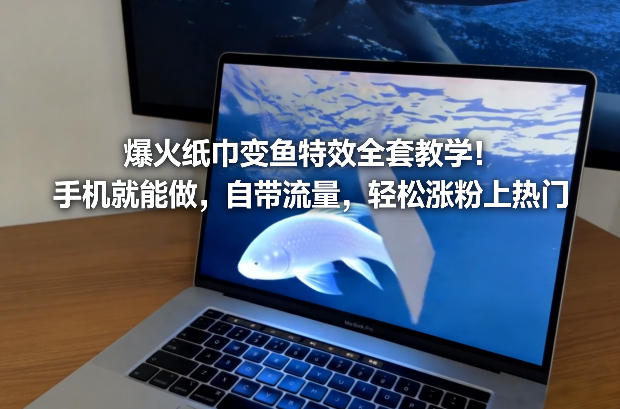 爆火纸巾变鱼特效全套教学！手机就能做，自带流量，轻松涨粉上热门-追逐云网创