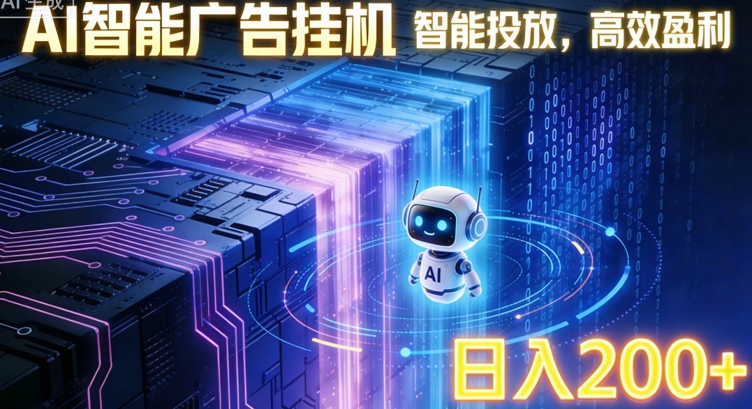 ai智能广告挂机项目，合规挂载广告即可赚取收益，单日收益可达400～500+-追逐云网创