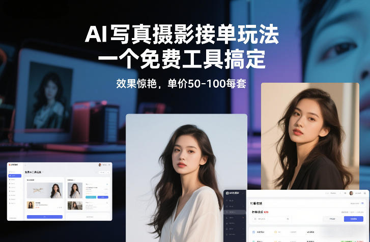 AI写真摄影接单玩法，一个免费工具搞定，效果惊艳，单价50-100每套-追逐云网创
