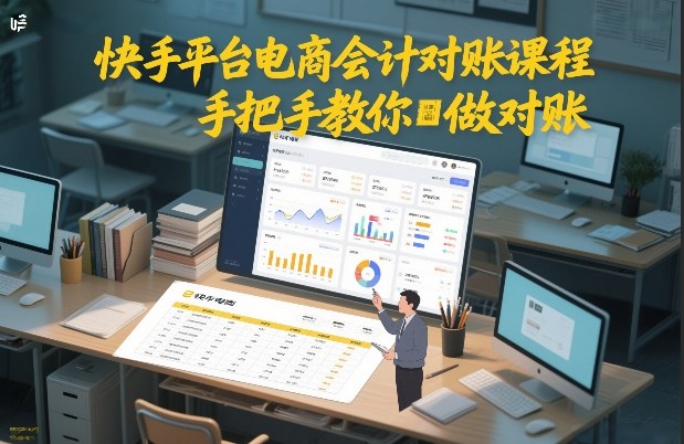 快手平台电商会计对账课程，手把手教你做对账-追逐云网创
