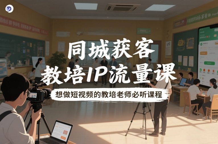 同城获客，教培IP流量课，想做短视频的教培老师必听课程-追逐云网创