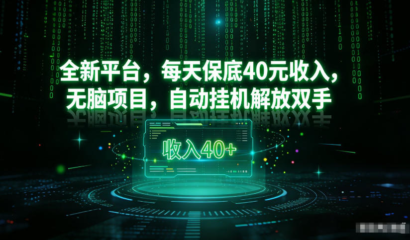 最新看广平台，每天保底30-4米，无脑项目，自动挂G解放双手【揭秘】-追逐云网创