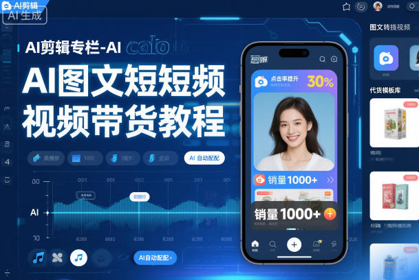 AI剪辑专栏-AI图文短视频带货教程-追逐云网创