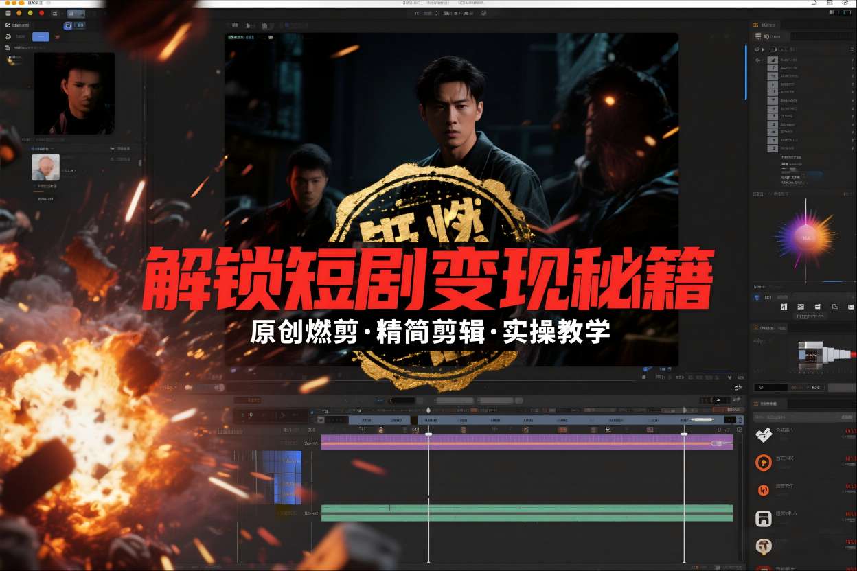 短剧拉新之原创燃剪精简剪辑实操课,解锁短剧变现秘籍-追逐云网创