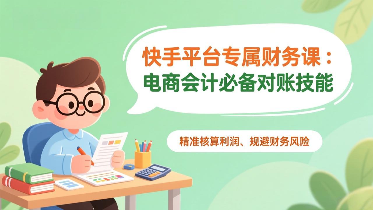 快手平台专属财务课：电商会计必备对账技能，精准核算利润、规避财务风险-追逐云网创