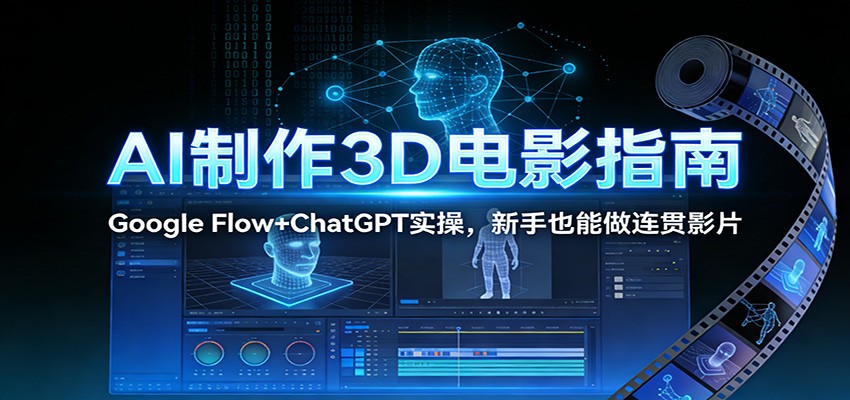 AI制作3D电影指南：Google Flow+ChatGPT实操，新手也能做连贯影片-追逐云网创