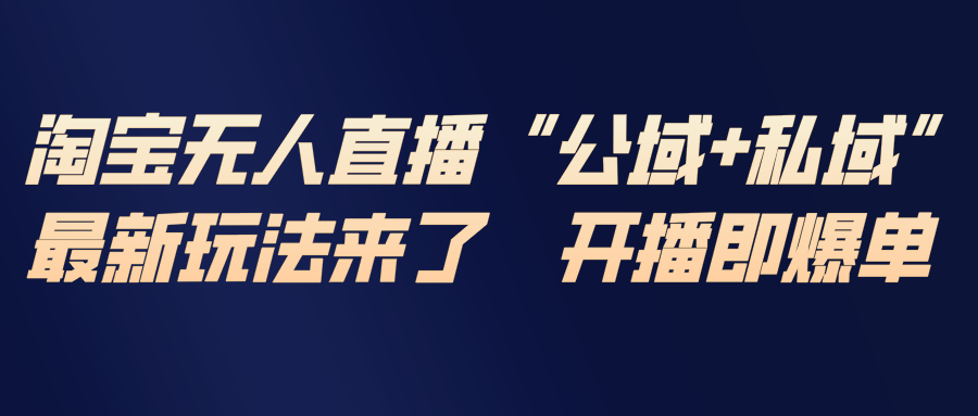 淘宝无人直播最新玩法，包含私域和公域两种玩法-追逐云网创
