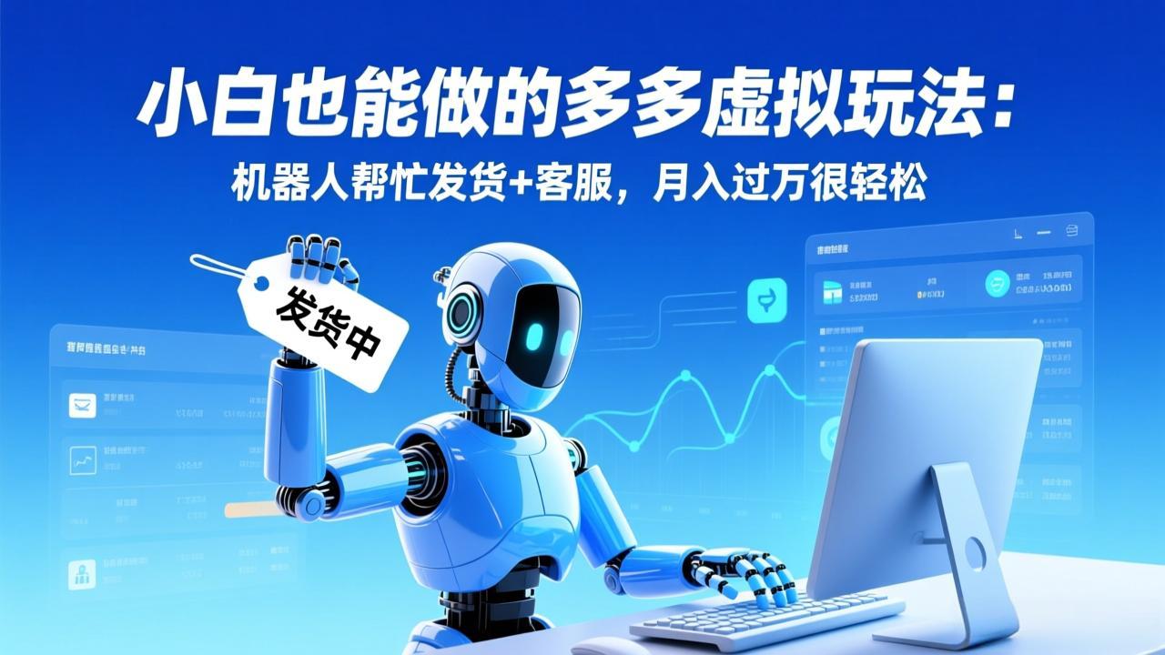 小白也能做的多多虚拟玩法：机器人帮忙发货+客服，月入过万很轻松-一个小目标云网创