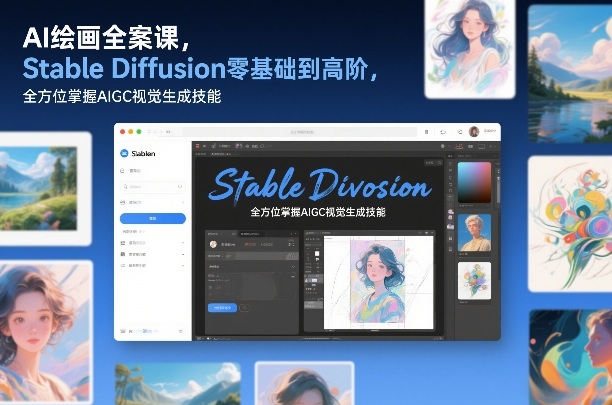AI绘画全案课，Stable Diffusion零基础到高阶，全方位掌握AIGC视觉生成技能-追逐云网创