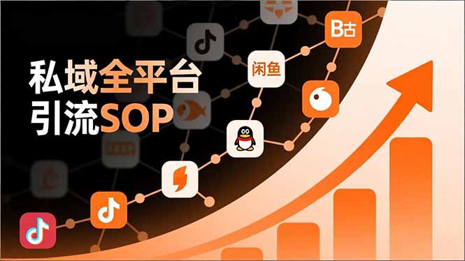 私域全平台引流SOP，抖音/快手/小红书/微信/QQ/B站/闲鱼等，技术合集，高效转化公域流量-追逐云网创