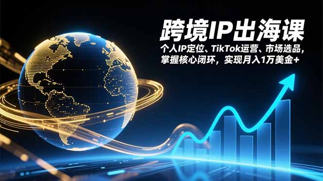 跨境IP出海课，个人IP定位、TikTok运营、市场选品，掌握核心闭环，实现月入1万美金+-追逐云网创