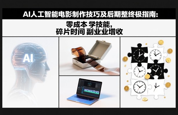 AI人工智能电影制作技巧及后期完整终极指南：零成本学技能，碎片时间副业增收-追逐云网创