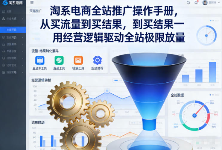 淘系电商全站推广操作手册，从买流量到买结果一用经营逻辑驱动全站极限放量-追逐云网创
