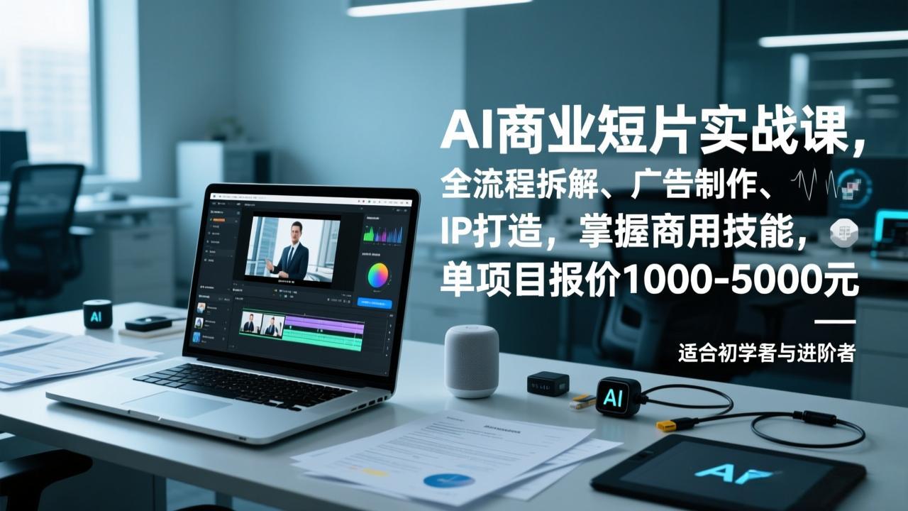 AI商业短片实战课,全流程拆解、广告制作、IP打造,掌握商用技能,单项目报价1000-5000元-追逐云网创