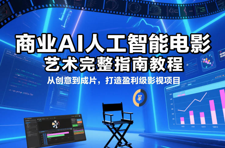 商业AI人工智能电影制作的艺术完整指南教程，从创意到成片，打造盈利级影视项目-追逐云网创