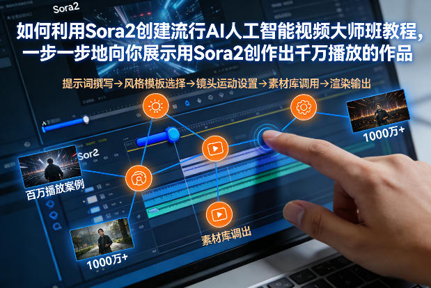 如何利用Sora2创建流行AI人工智能视频大师班，一步一步地向你展示用Sora2创作出千万播放的作品-追逐云网创