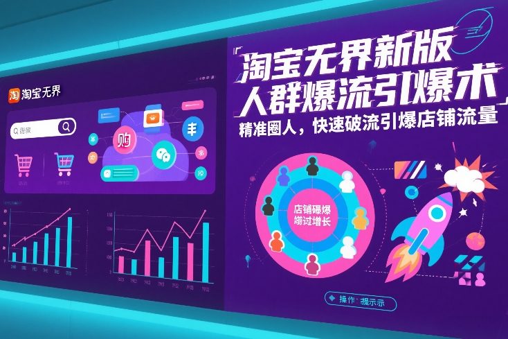 淘宝无界新版人群爆流引爆术，精准圈人，快速破流引爆店铺流量-追逐云网创