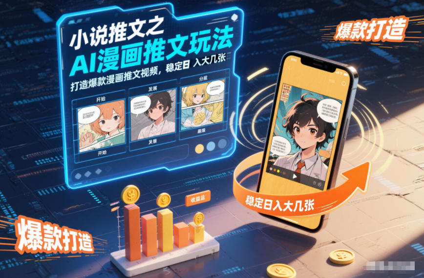 小说推文之AI漫画推文玩法，打造爆款漫画推文视频，稳定日入大几张-追逐云网创