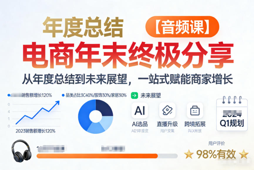 电商年未终极分享，从年度总结到未来展望，一站式赋能商家增长【音频课】-追逐云网创