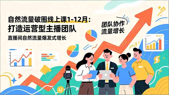 自然流量破圈线上课25年1-12月-更新：打造运营型主播团队 直播间自然流量爆发式增长-追逐云网创