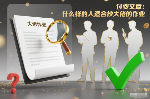 付费文章：什么样的人适合抄大佬的作业？-追逐云网创