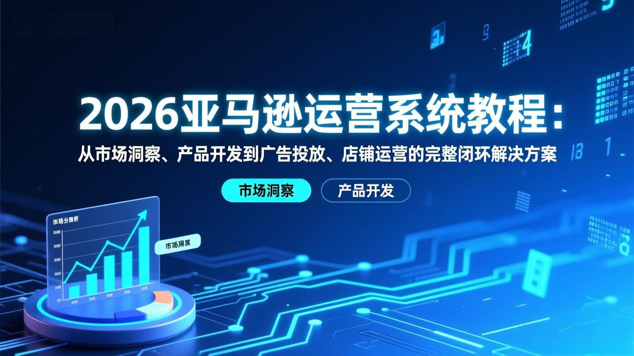 2026亚马逊运营系统教程：从市场洞察、产品开发到广告投放、店铺运营的完整闭环解决方案-追逐云网创