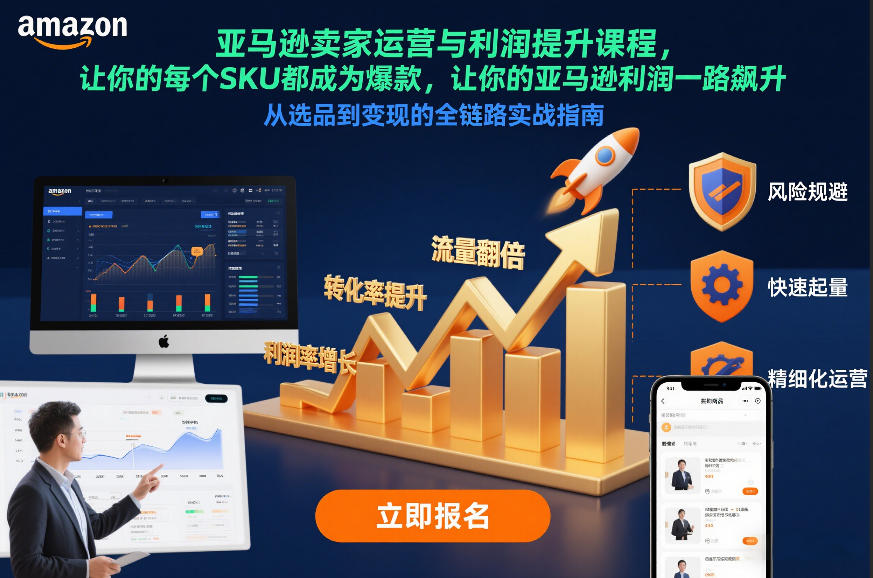 亚马逊卖家运营与利润提升课程，让你的每个SKU都成为爆款，让你的亚马逊利润一路飙升(更新12月)-追逐云网创