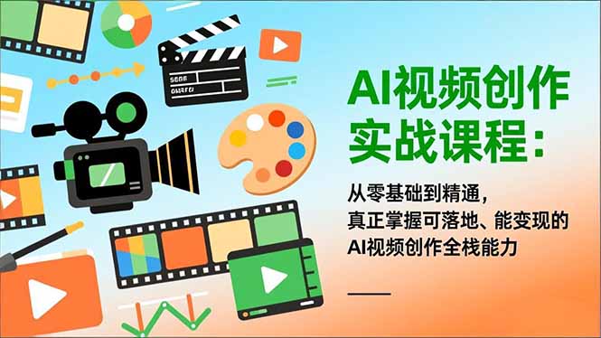 AI视频创作实战课程：从零基础到精通，真正掌握可落地、能变现的AI视频创作全栈能力-追逐云网创