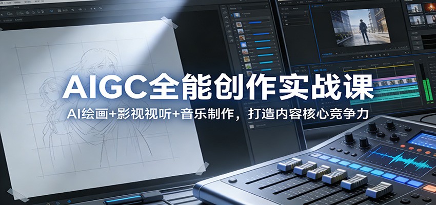 AIGC全能创作实战课：AI绘画+影视视听+音乐制作，打造内容核心竞争力-追逐云网创