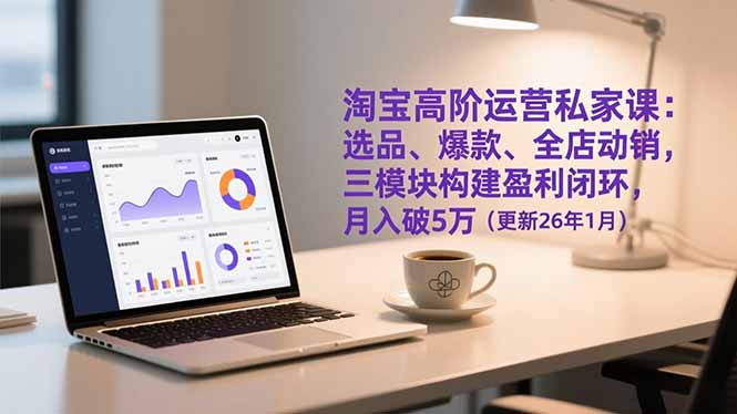 淘宝高阶运营私家课：选品、爆款、全店动销，三模块构建盈利闭环，月入破5万(更新26年1月-追逐云网创