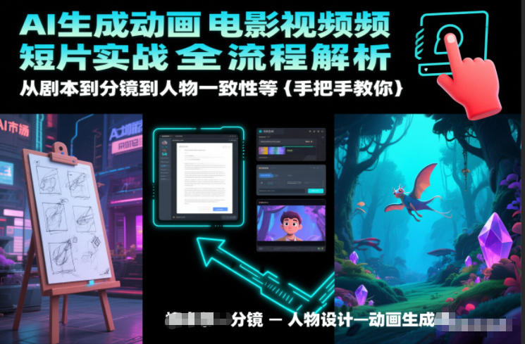 AI生成动画电影视频短片实战全流程解析，从剧本到分镜到人物一致性等手把手教你-追逐云网创