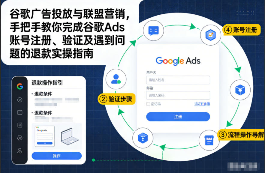 谷歌广告投放与联盟营销，手把手教你完成谷歌Ads账号注册、验证及遇到问题的退款实操指南-追逐云网创