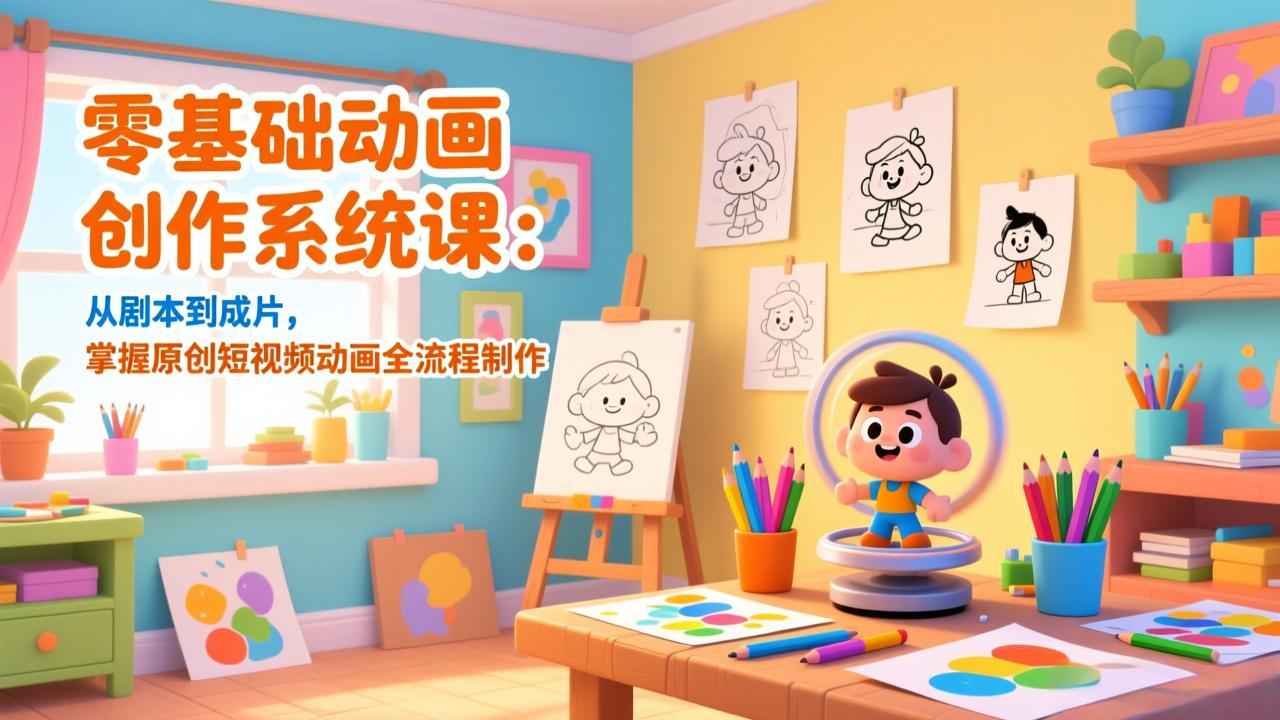 零基础动画创作系统课：从剧本到成片，掌握原创短视频动画全流程制作-追逐云网创