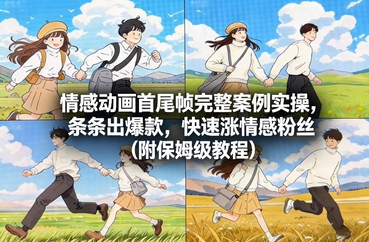 情感动画首尾帧完整案例实操，条条出爆款，快速涨情感粉丝(附保姆级教程)-追逐云网创