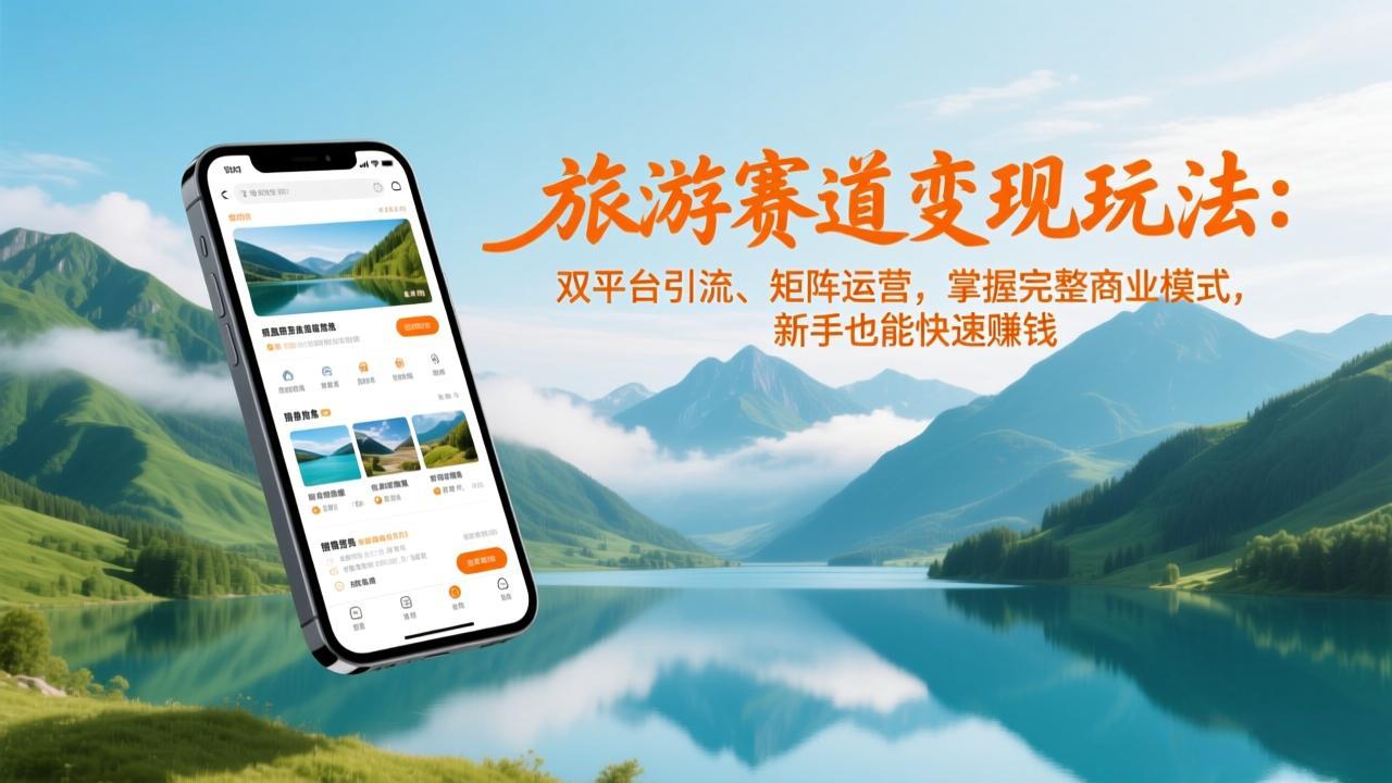 旅游赛道变现玩法：双平台引流、矩阵运营，掌握完整商业模式，新手也能快速赚钱-追逐云网创