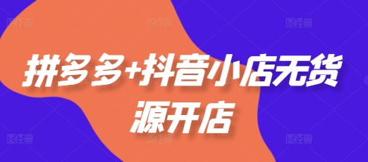 拼多多+抖音小店无货源开店，包括：选品、运营、基础、付费推广、爆款案例等(更新25年12月)-追逐云网创