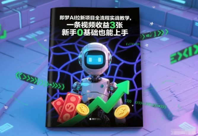 即梦AI拉新项目全流程实战教学,一条视频收益3张,新手0基础也能上手-追逐云网创