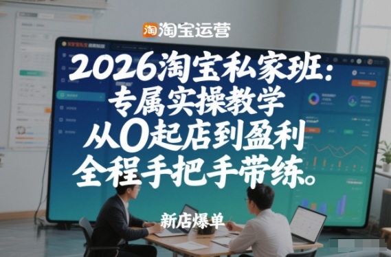 2026淘宝私家班：专属实操教学，从0起店到盈利，全程手把手带练-追逐云网创