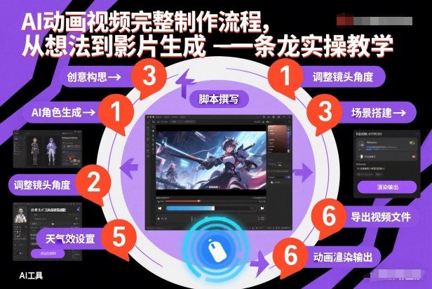 AI动画视频完整制作流程,从想法到影片生成一条龙实操教学-追逐云网创