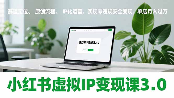 小红书虚拟IP变现课3.0，赛道定位、原创流程、IP化运营，实现零违规安全变现，单店月入过万-追逐云网创