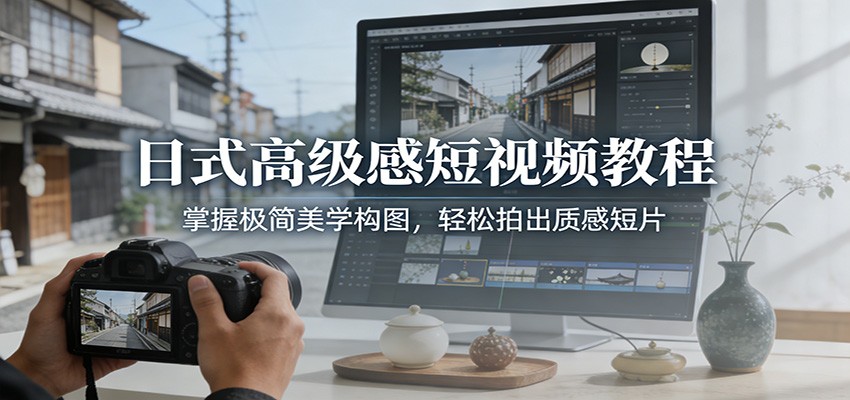 日式高级感短视频教程：掌握极简美学构图，轻松拍出质感短片-追逐云网创